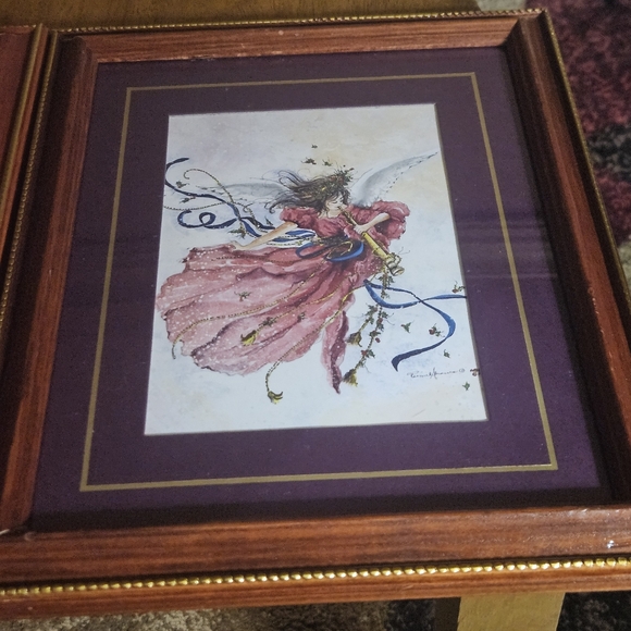 Set of 2 Vintage Framed Watercolor Prints by Peggy Reimel Abrams W/Angels - Picture 5 of 13